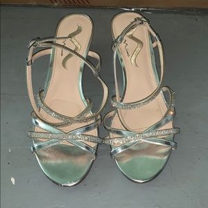 Silver Short Heels Size 10